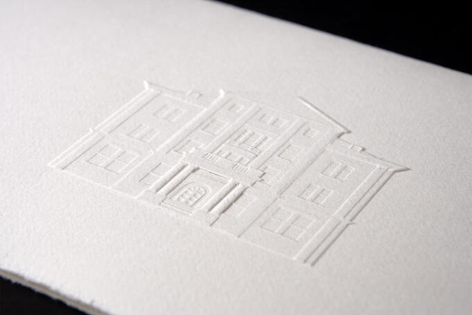 Beispiel 3D Prägung auf Papier